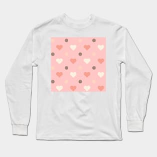 Cute Pink Love Pattern Seamless Doodle Long Sleeve T-Shirt